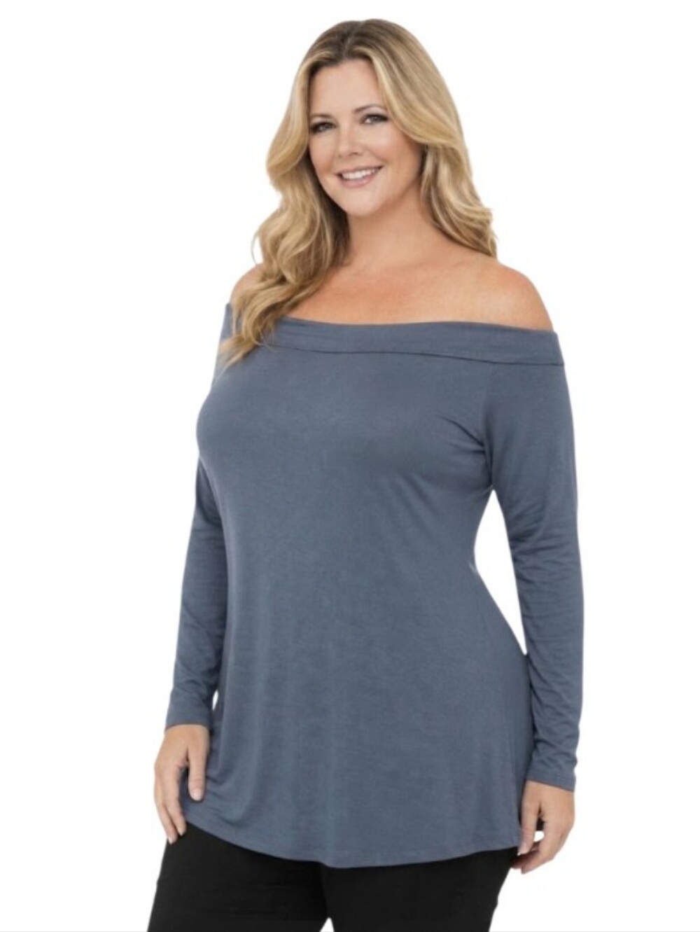 "Sarin Mathews" New Never Worn (XXL) Blue Sexy Long Sleeve Tee Shirt Style Top